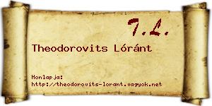 Theodorovits Lóránt névjegykártya