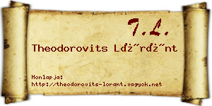 Theodorovits Lóránt névjegykártya