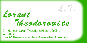 lorant theodorovits business card